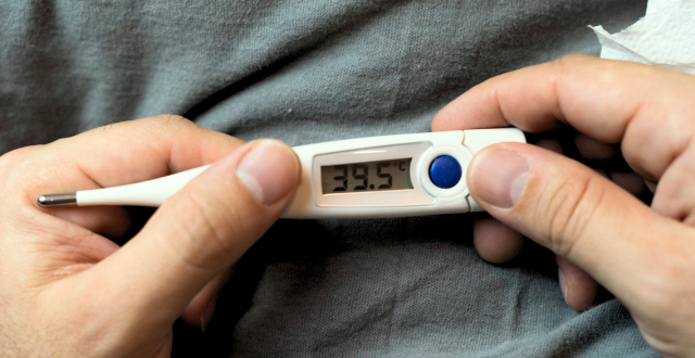 Thermometer indicating fever 